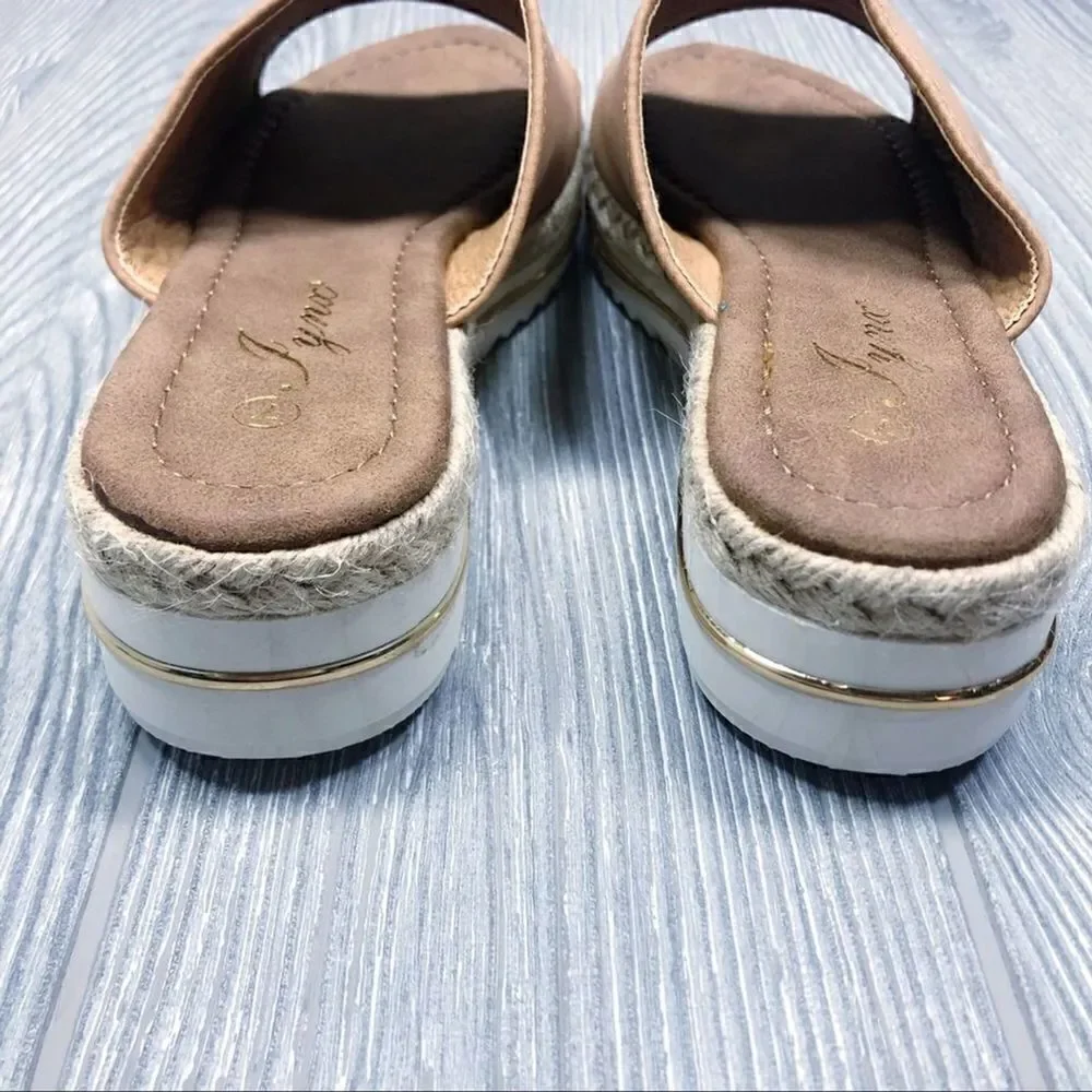 Lynx Joey espadrille slide sandal cognac 7.5 NEW